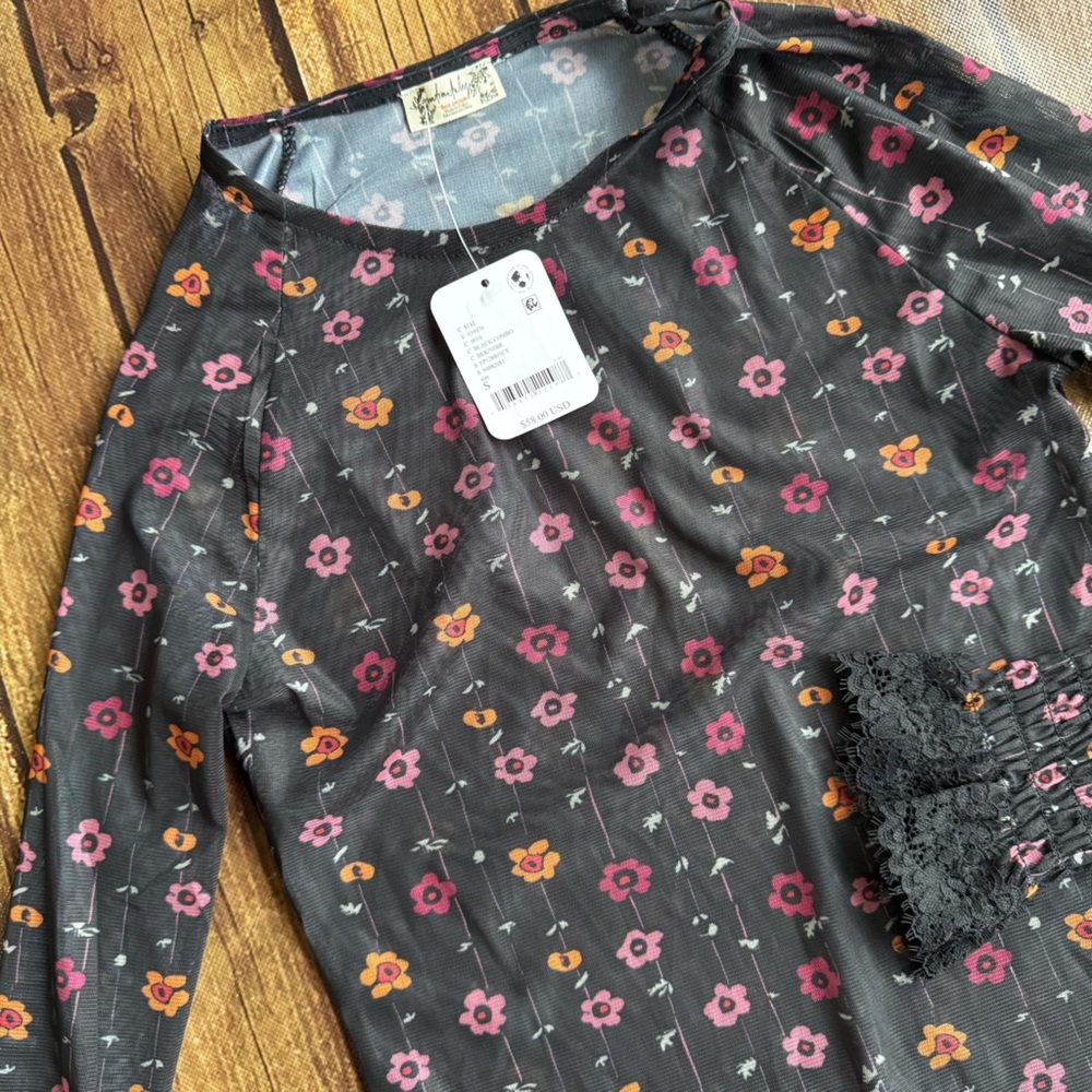🌸 Free People Intimately Love Letter Mesh Bodysuit 🌸 - Picture 2 of 4